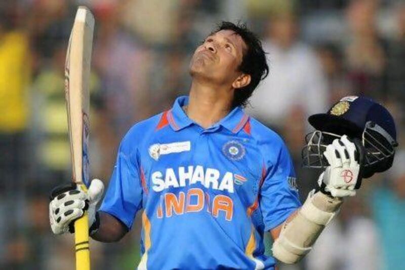 Sachin Tendulkar was criticised by some for the manner in which he scored his 100th hundred. Munir uz Zaman / AFP