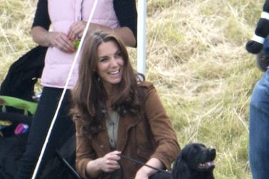 Catherine, Duchess of Cambridge with her dog Lupo at The Tusk Charity Polo Match at Beaufort Polo Club Near Tetbury. Getty Images