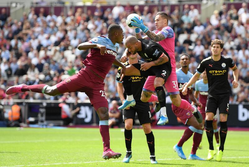 Goalkeeper: Ederson (Manchester City) – While 5-0 was a rout of West Ham, City would not have had a clean sheet but for a stunning double save from Javier Hernandez and Manuel Lanzini. Getty