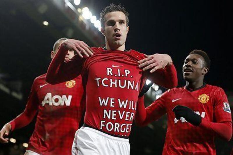 Robin van Persie dedicates his 90th-minute strike to a close friend who died on Friday. Peter Powell / EPA