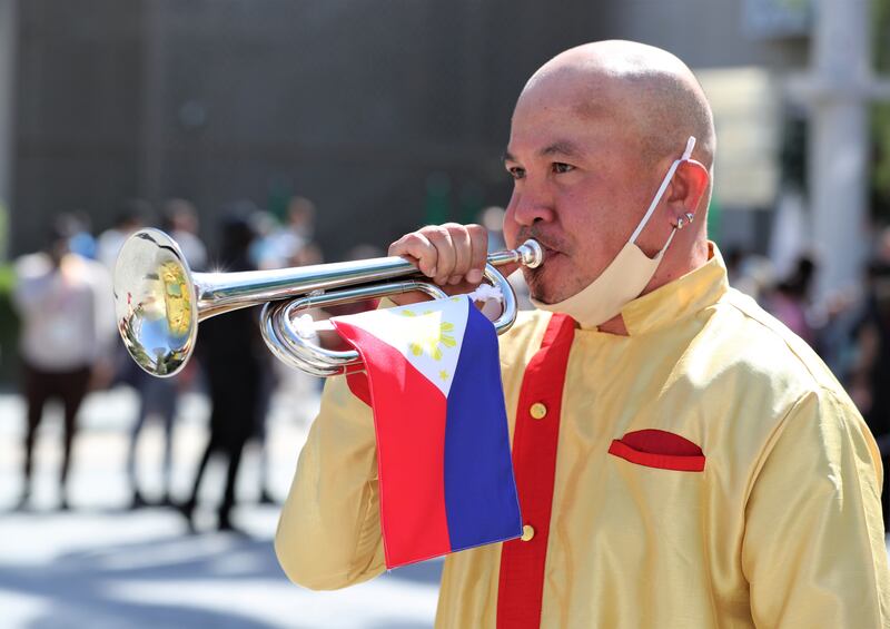 One of the many musicians on song for the big event.