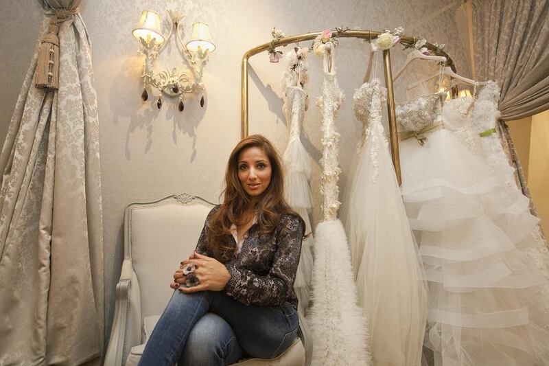 Ayesha Depala has experience designing bespoke gowns for Emirati, Saudi, Iranian, European and Indian brides. Jaime Puebla / The National