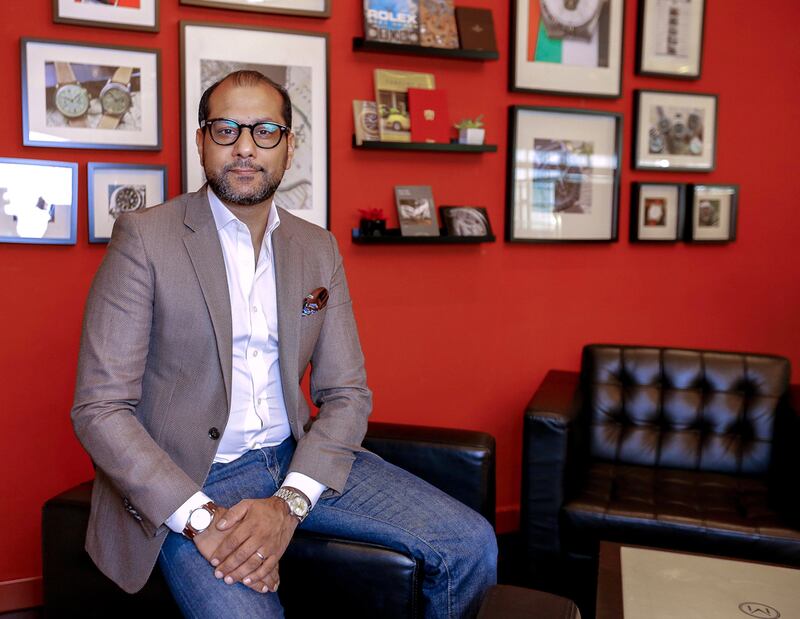 Emiratis have grown to make up 20 per cent of the clientele of German expatriate Tariq Malik’s vintage watch shop, Momentum Dubai, since it opened in 2011. Victor Besa for The National
