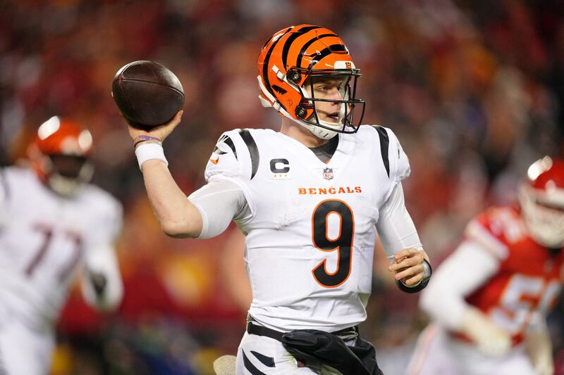 Cincinnati Bengals quarterback Joe Burrow passes the ball. Reuters