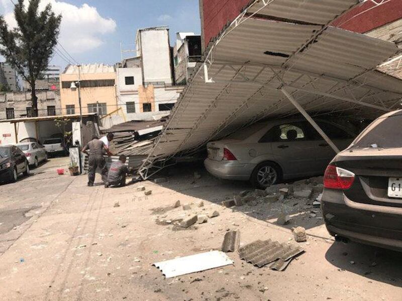 Damage is seen after an earthquake hit in Mexico City. Carlos Jasso / Reuters