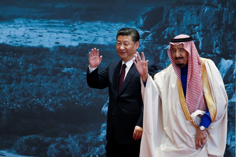 King Salman and Mr Xi at China's National Museum in Beijing in March 2017.