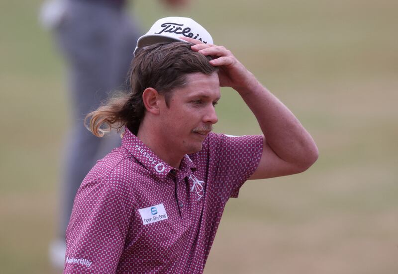 Cameron Smith celebrates after making a birdie on the 18th during the final round. Reuters