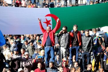 Algerians rally in the northern town of Kherrata marking some of the first Hirak protests. AFP