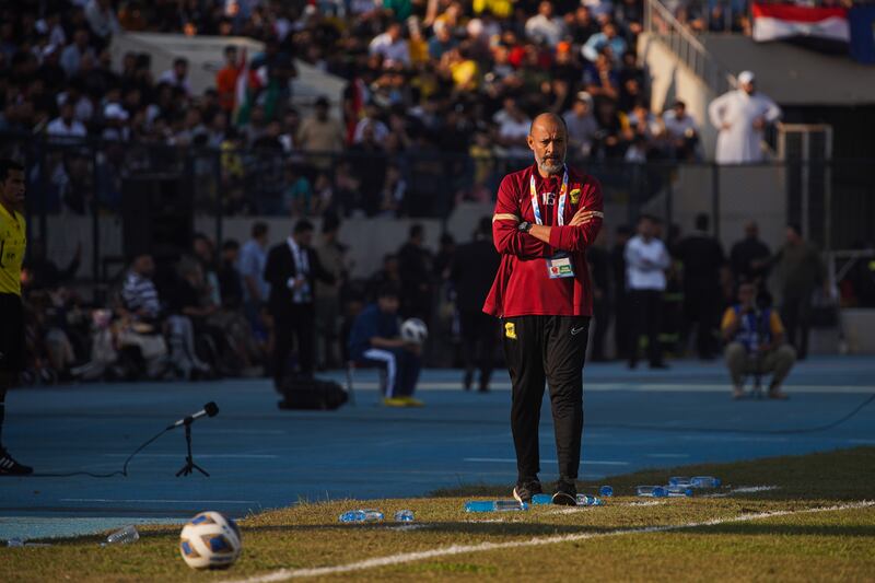 Al Ittihad coach Nuno Espirito Santo watches from the sidelines. The game against Air Force Club proved to be the Portuguese coach's last in charge of Ittihad after he parted ways with the Saudi Arabian club on Wednesday.