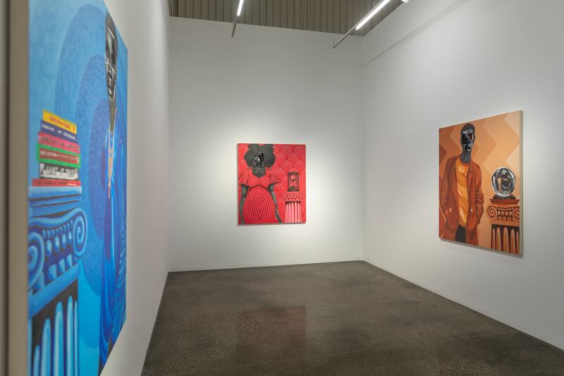 In the concluding alcove of the exhibition are a series of paintings that reflect on black history and politics