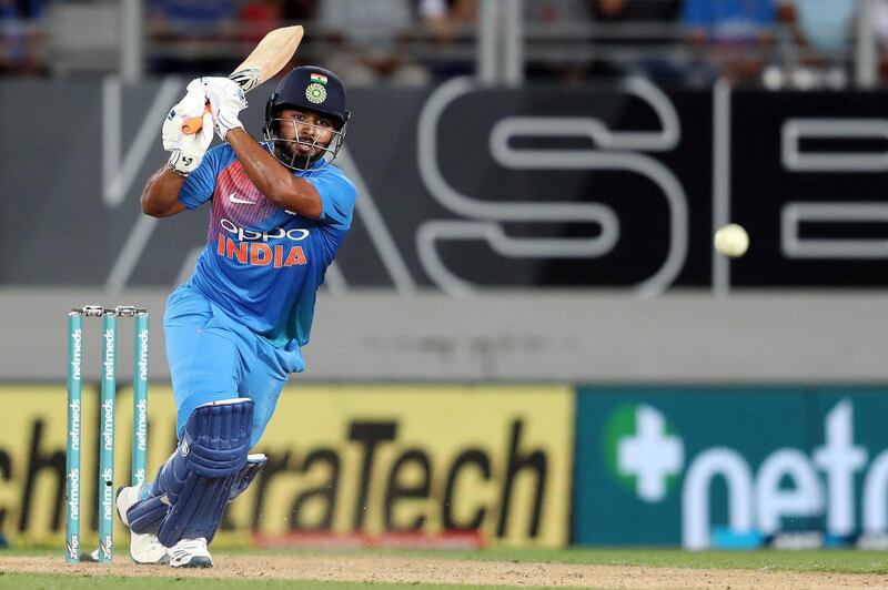 (FILES) In this file photo taken on February 8, 2019 India's Rishabh Pant plays a shot during the second Twenty20 international cricket match between New Zealand and India in Auckland. India's rising star Rishabh Pant has been handed a lucrative contract by the country's cricket board after being placed in the second best retainer bracket for the season.
 / AFP / MICHAEL BRADLEY

