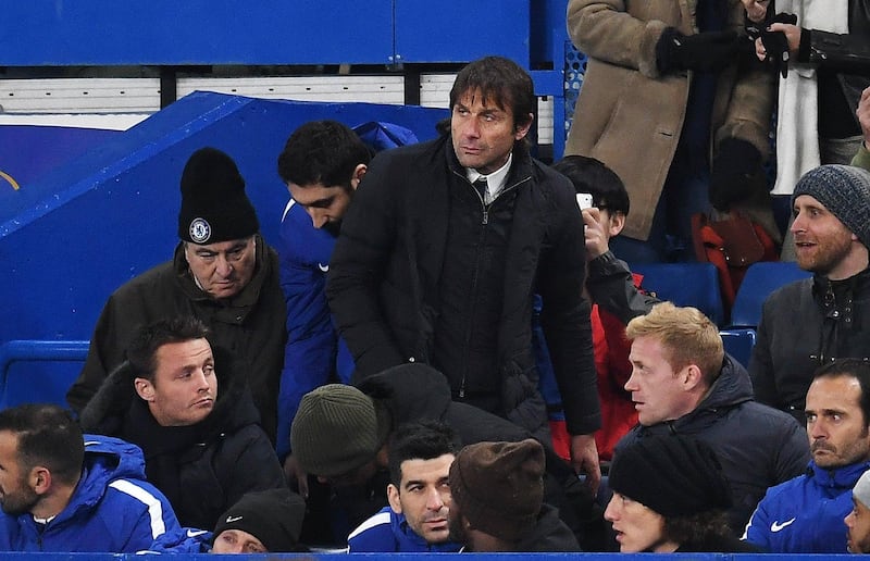 Antonio Conte takes his place in the stands.Andy Rain / EPA