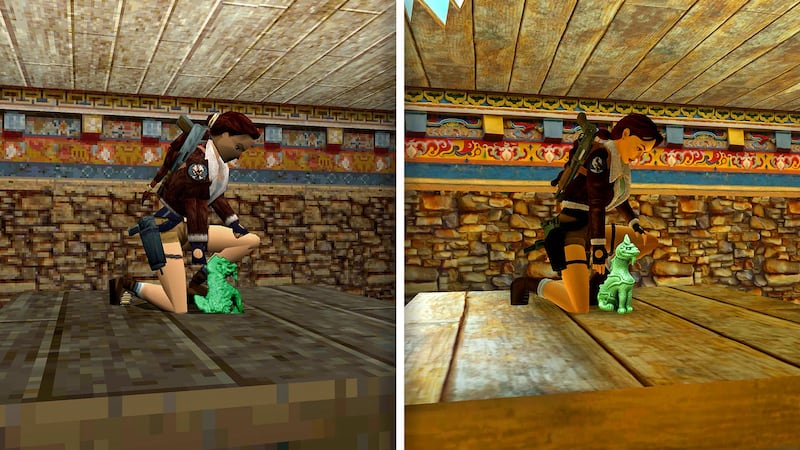 Tomb Raider I–III Remastered allows players to switch between new graphics and the original from 1996. Photo: Aspyr