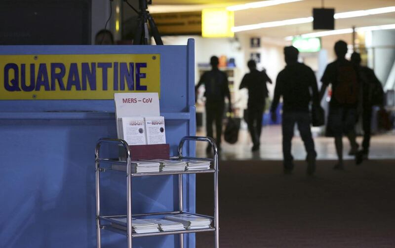 A Mers quarantine area operates at Manila airport after a Filipino man died of the coronavirus last month in the UAE. Aaron Favila / AP Photo