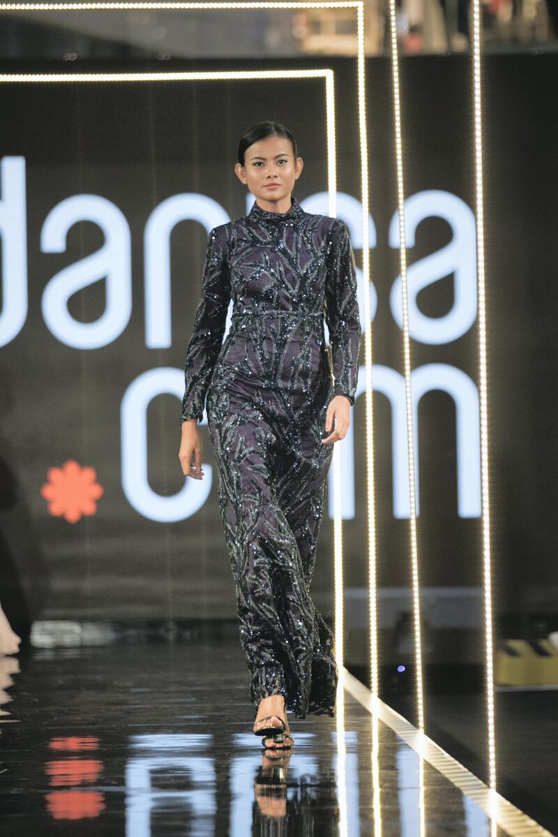 <p>A look from the Rasit Bagzibagli&nbsp;x Modanisa&nbsp;collection at Jakarta Modest Fashion Week</p>
