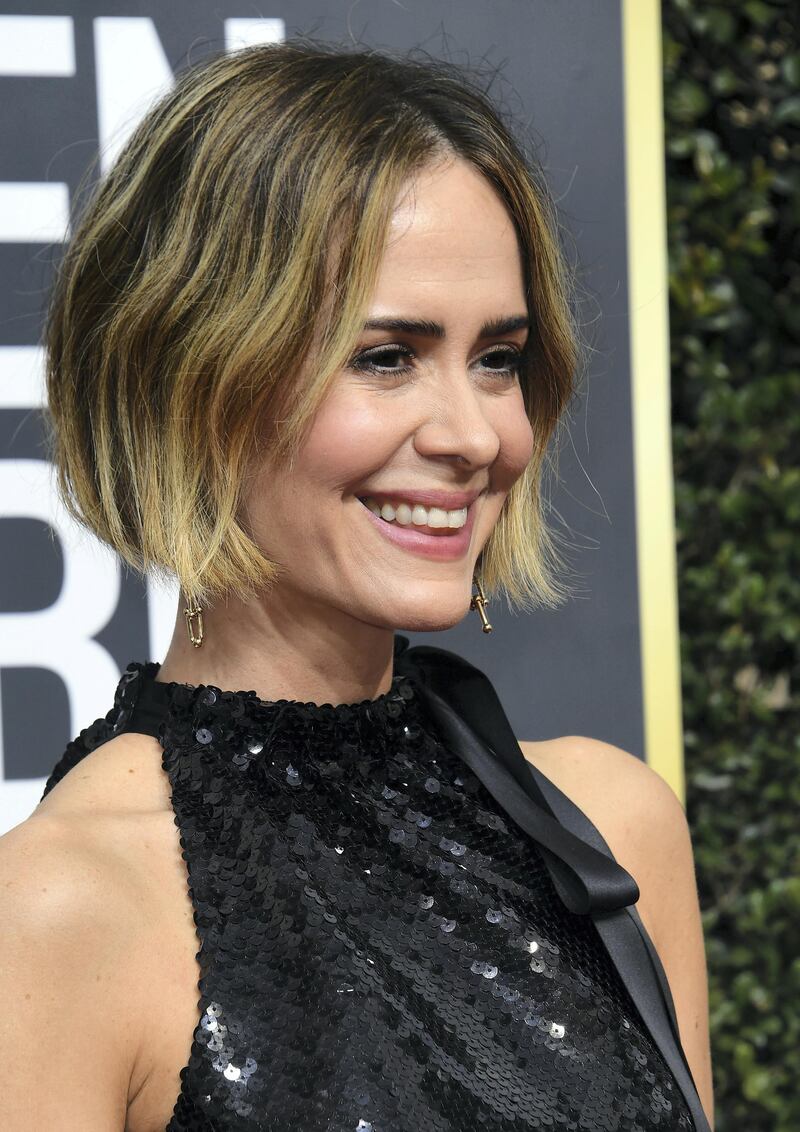 : Sarah Paulson arrives for the 75th Golden Globe Awards on January 7, 2018, in Beverly Hills, California. / AFP PHOTO / VALERIE MACON