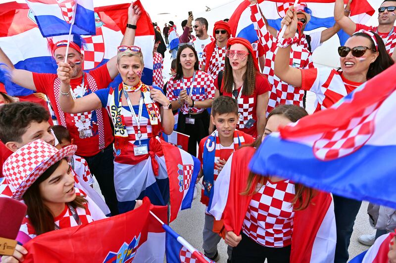 A sea of red, white and blue as Croatia fans gear up for the big game. EPA 