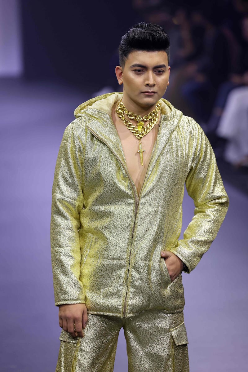 One of the luxury leisurewear creations at the show.
