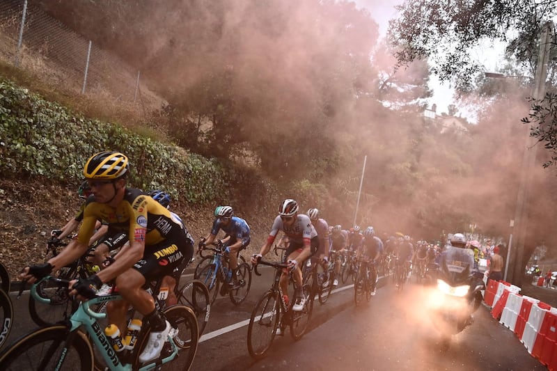 The peloton during Stage 1. AFP