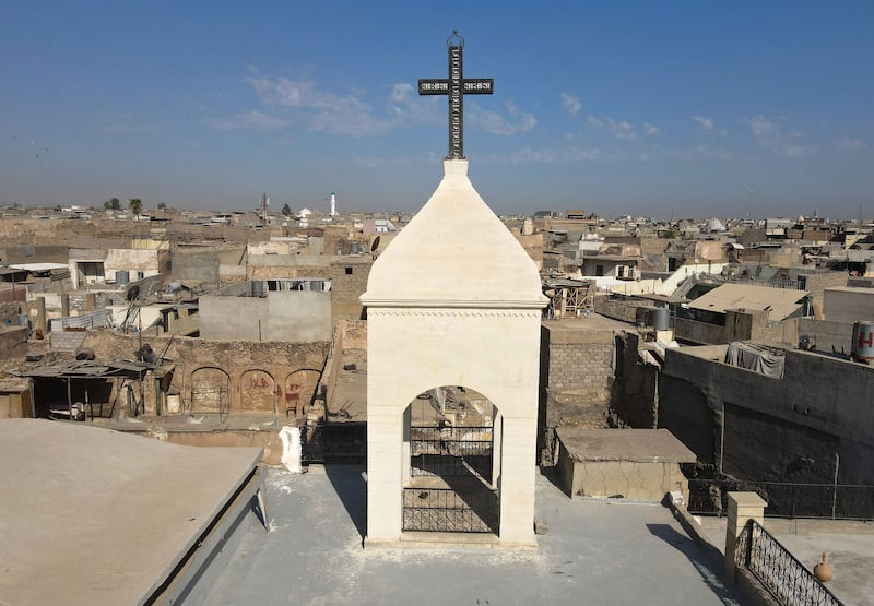 The church bell was inaugurated at the Syriac Christian church of Mar Tuma on September 18, seven years after ISIS overran the city and proclaimed it their "capital", before they were driven out three years later by the Iraqi army.  AFP