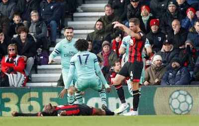 Soccer Football - Premier League - AFC Bournemouth v Arsenal - Vitality Stadium, Bournemouth, Britain - November 25, 2018  Bournemouth's Jefferson Lerma reacts after scoring an own goal and the first for Arsenal    Action Images via Reuters/John Sibley  EDITORIAL USE ONLY. No use with unauthorized audio, video, data, fixture lists, club/league logos or "live" services. Online in-match use limited to 75 images, no video emulation. No use in betting, games or single club/league/player publications.  Please contact your account representative for further details.