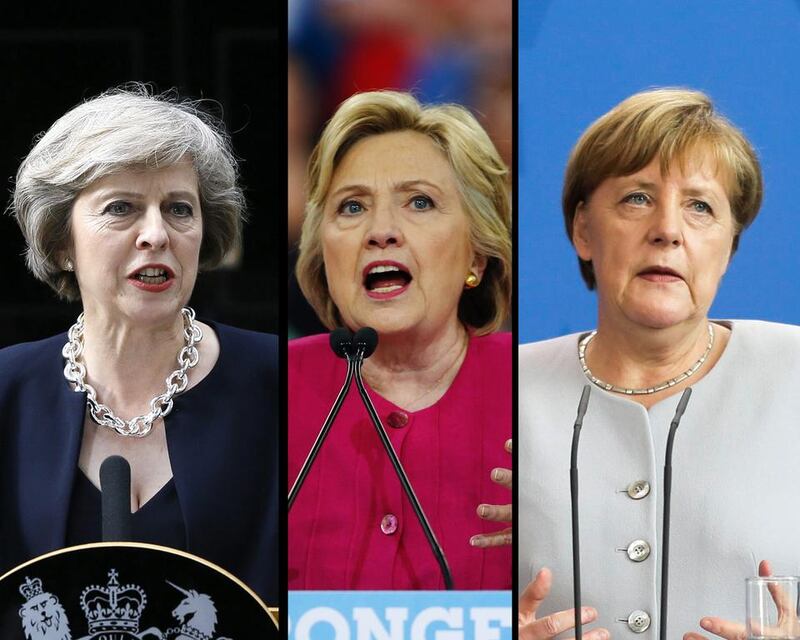 It is a degree or ruthlessness that unites Theresa May, Hillary Clinton and Angela Merkel. AP Photo