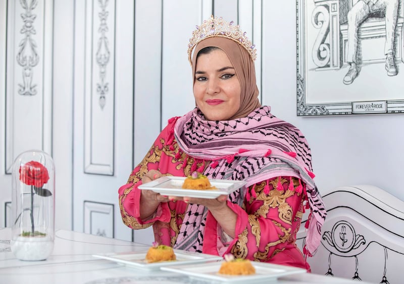 Fatmah Muhammad is sharing her bakes at Forever Rose Cafe in Dubai. Leslie Pableo for The National