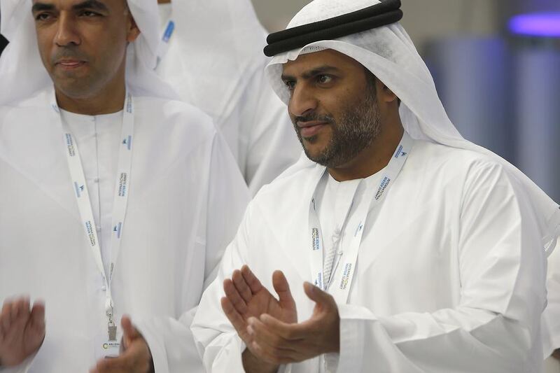 Saif Saleh Al Sayari, the director-general of the Abu Dhabi Water & Electricity Authority (Adwea) at the Abu Dhabi Exhibition Center. Ravindranath K / The National