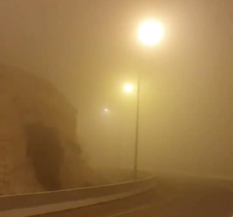 Fog on the roads of Jebel Hafeet in Al Ain. Courtesy Storm Centre