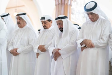 (R-L) Ruler of Umm Al Quwain Sheikh Saud bin Rashid, Ruler of Ajman Sheikh Humaid bin Rashid, Ruler of Sharjah Sheikh Dr bin Sultan, and Ruler of Ras Al Khaimah Sheikh Saud bin Saqr. Courtesy: Sharjah Police