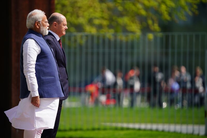 The agreements signed by Mr Modi and Mr Scholz include a plan to work together on producing green hydrogen. Getty Images