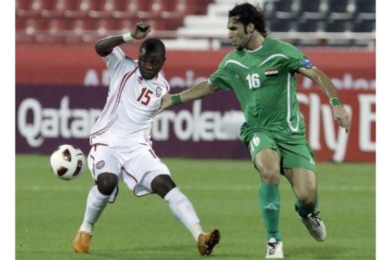 Ismail al Hammadi, left, has been one of the bright sparks in the UAE side during the Asian Cup in Doha so far.