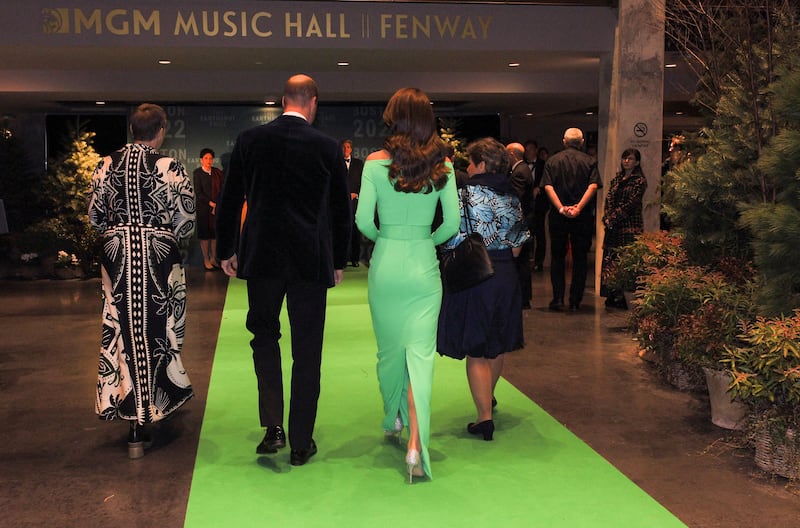 The couple make their way into MGM Music Hall for the awards ceremony. Reuters