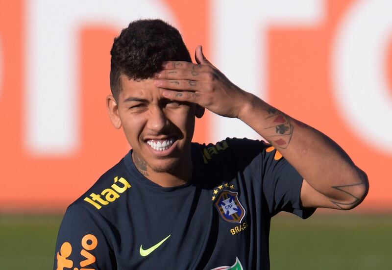 Brazil striker Roberto Firmino during training. Reuters