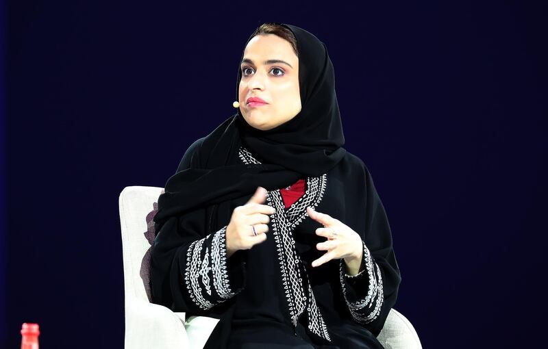 DUBAI, UNITED ARAB EMIRATES , Feb 17  – 2020 :- SHAMSA SALEH , Secretary General, UAE Gender Balance Council during the session on ‘ACHIEVING 2030’S SDGS: WOMEN’S ENGAGEMENT’ at the Global Women’s Forum Dubai held at Madinat Jumeirah in Dubai. (Pawan  Singh / The National) For News. Story by Patrick
