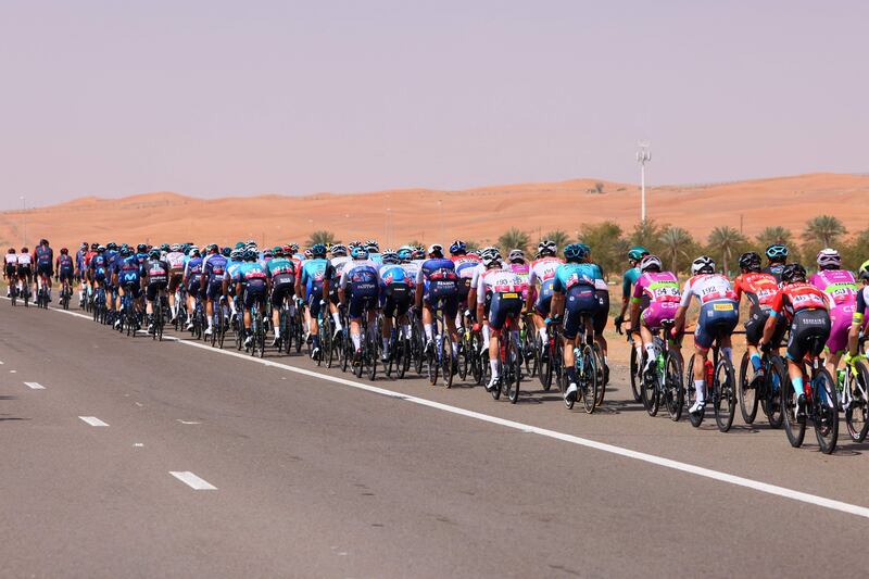 Riders during stage seven of the UAE Tour. AFP