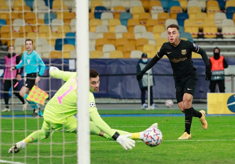 RB Sergino Dest (Barcelona). The 20-year-old USA international shone for a depleted, youthful Barcelona in Kiev. Dest was effervescent, and he opened the scoring with his first Barcelona goal. Reuters