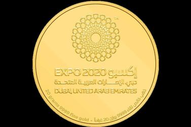 The coins feature the Expo 2020 Dubai logo on one side. Courtesy Amazon.