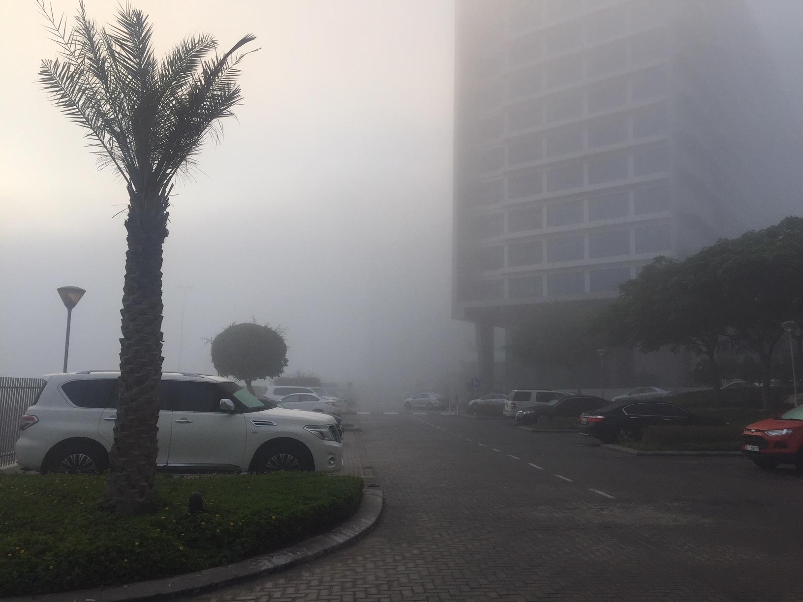 A foggy start to the day in Abu Dhabi.