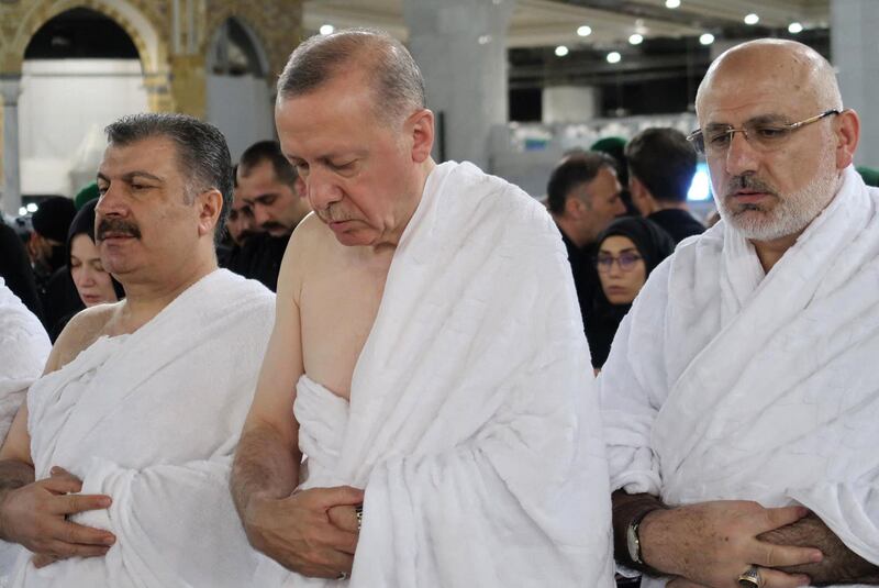 Turkish President Recep Tayyip Erdogan performs the Umrah pilgrimage in the holy city of Makkah. All photos: AFP