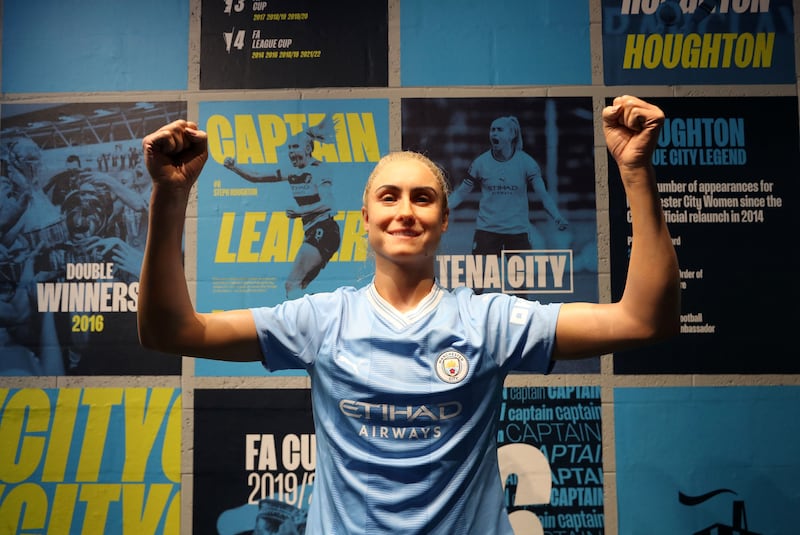 A statue of Manchester City Women's Super League captain Steph Houghton at the newly opened City Challenge attraction at Yas Mall in Abu Dhabi. All photos Chris Whiteoak / The National