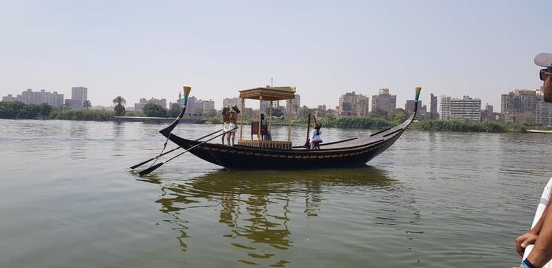 Boat designed by Mohamed Attia, the production designer behind Egypt’s Pharaohs Golden Parade. Courtesy Mohamed Attia