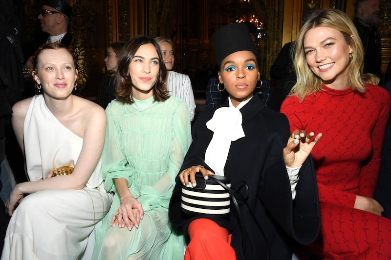 Karen Elson, Alexa Chung, Janelle Monae, and Karlie Kloss at Stella McCartney (Photo by Pascal Le Segretain/Getty Images)