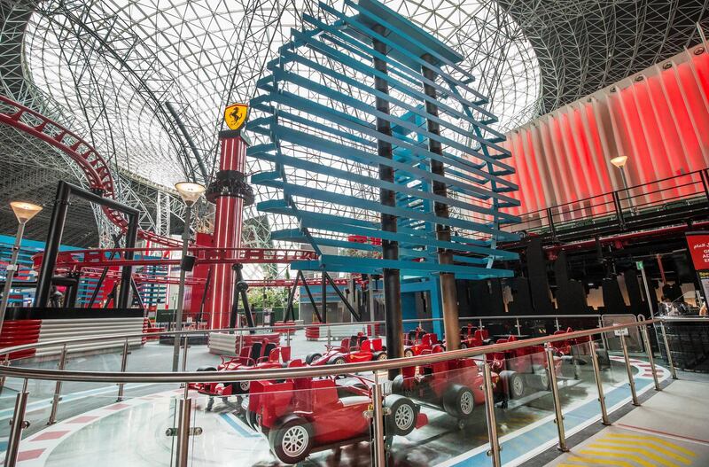 Abu Dhabi, United Arab Emirates- Speedway race at the Ferrari World Abu Dhabi's Family Zone.  Leslie Pableo for The National