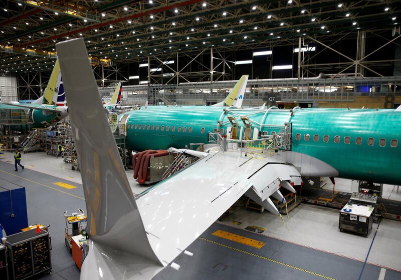 A 737 Max aircraft is pictured at the Boeing factory in Renton, Washington, U.S., March 27, 2019.  REUTERS/Lindsey Wasson