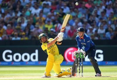 MELBOURNE, AUSTRALIA - FEBRUARY 14:  Aaron Finch of Australia bats during the 2015 ICC Cricket World Cup match between England and Australia at Melbourne Cricket Ground on February 14, 2015 in Melbourne, Australia.  (Photo by Quinn Rooney/Getty Images)