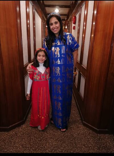 Selvana Wagih with her daughter on a Nile cruise ship in 2019. Photo: Selvana Wagih