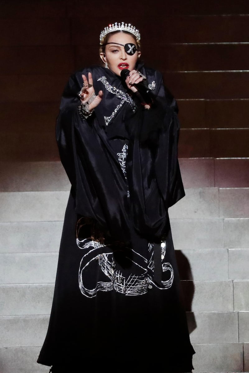 TEL AVIV, ISRAEL - MAY 18: Madonna, performs live on stage after the 64th annual Eurovision Song Contest held at Tel Aviv Fairgrounds on May 18, 2019 in Tel Aviv, Israel. (Photo by Michael Campanella/Getty Images)