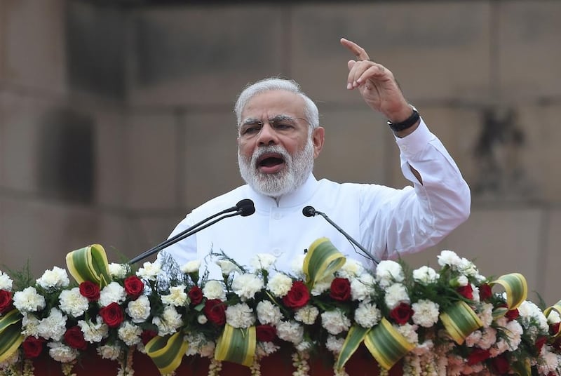 Narendra Modi is under growing domestic pressure to launch a military response against suspected terrorist training camps inside Pakistan. Prakash Singh / AFP
