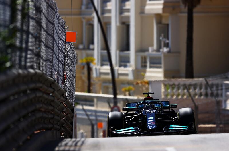 Lewis Hamilton of Mercedes during practice in Monaco. Getty